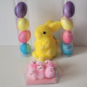 Easter Foam Glitter Eggs, Bunny And Fuzzy Chicks Floral Wreath Craft Supplies